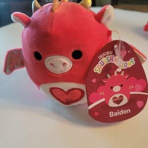 Baiden Red and Gold Plush Dragon